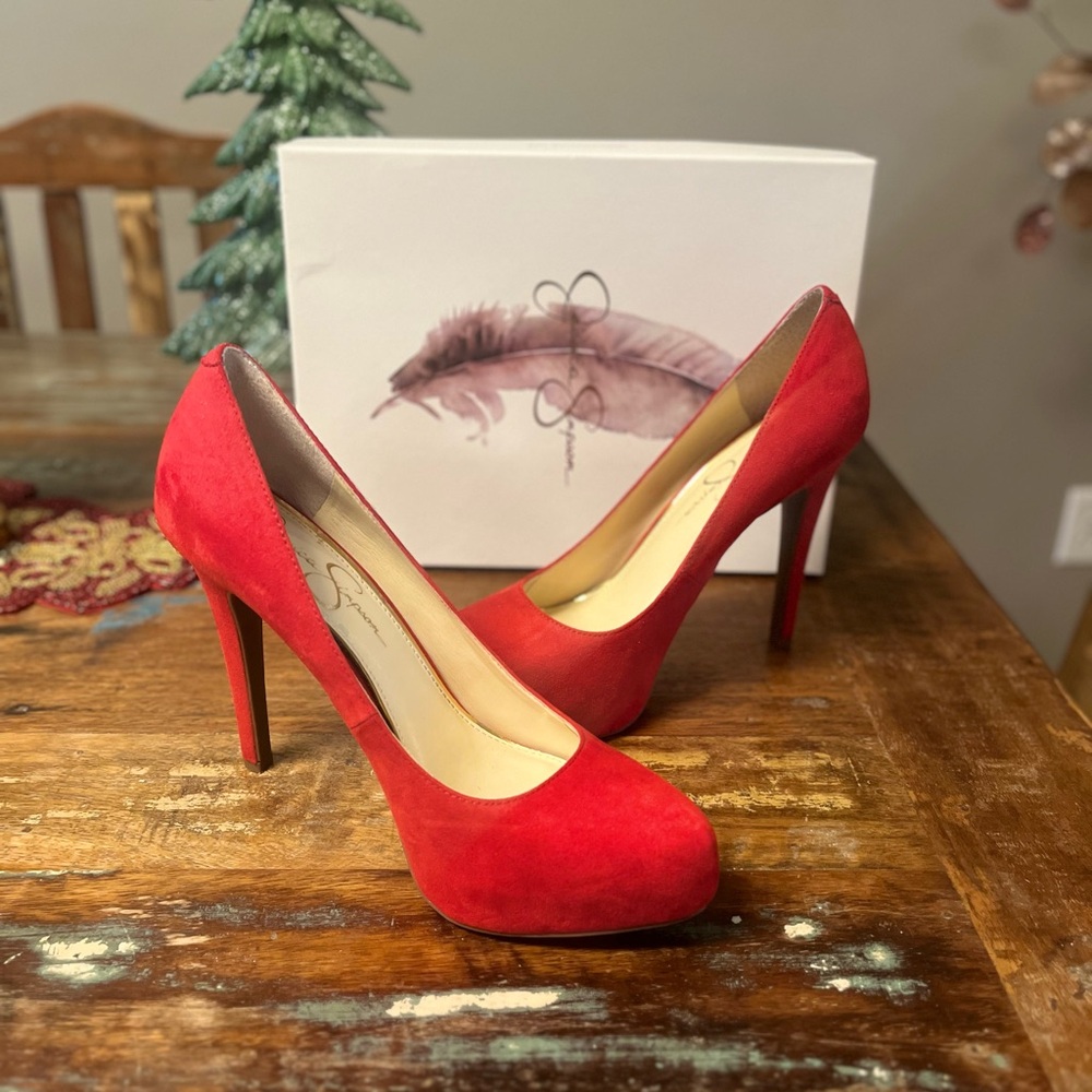 Jessica Simpson Red Muse Microsuede Heels
